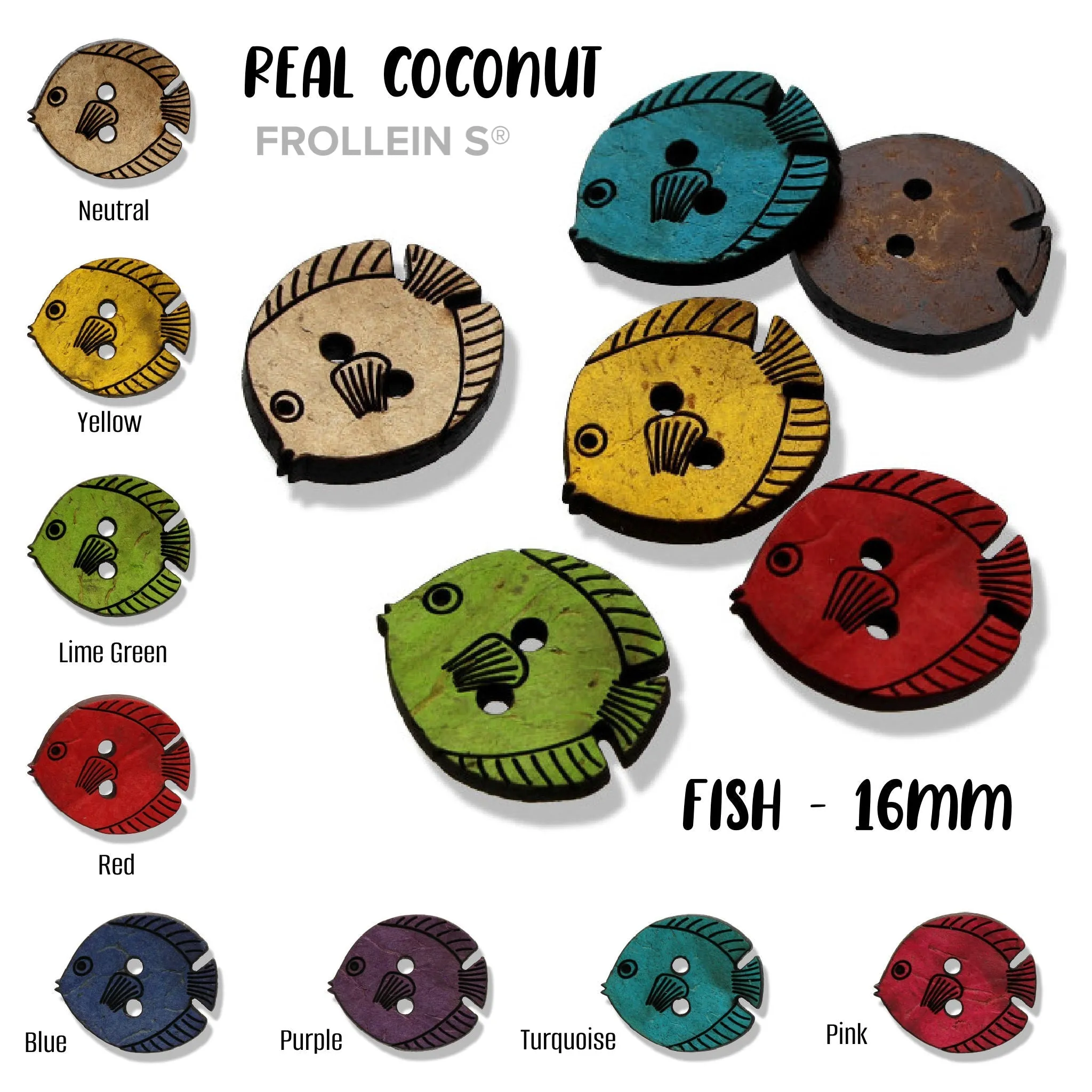 Coconut Button - Fish