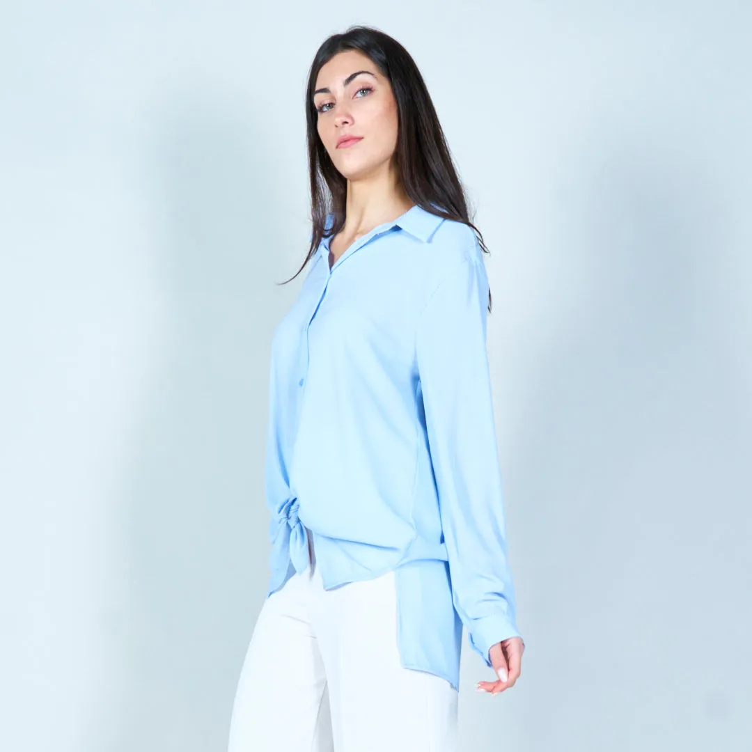 Elegant knot front shirt wholesale