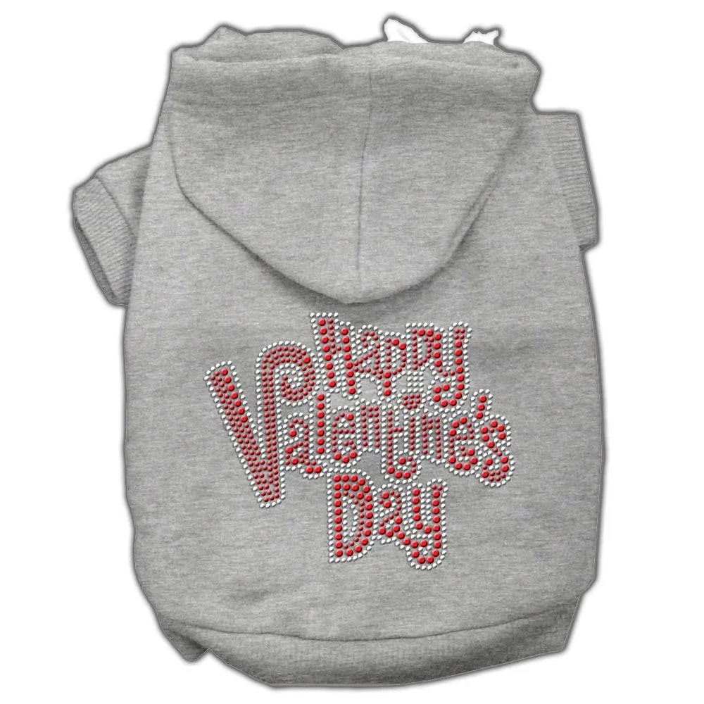 Happy Valentines Day Rhinestone Hoodies Grey L (14)