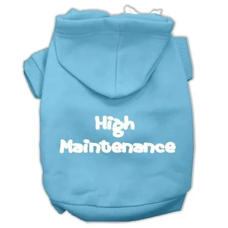High Maintenance Screen Print Pet Hoodies Baby Blue Xs (8)
