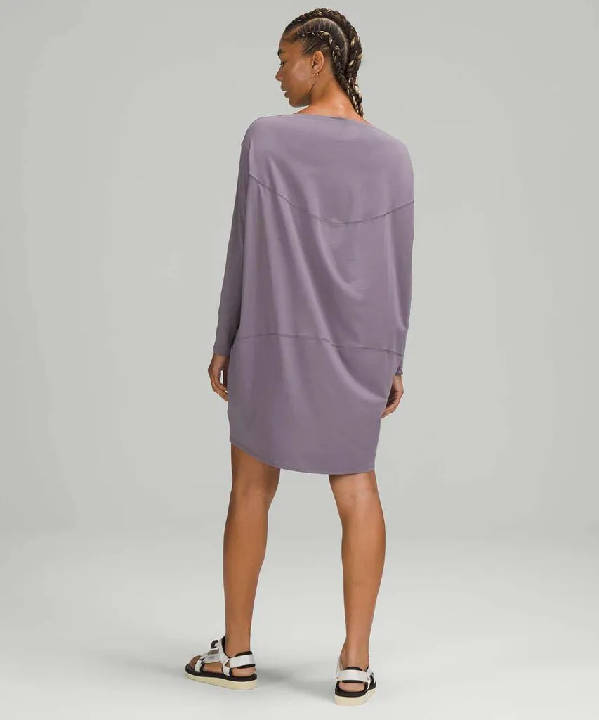 Lululemon Back in Action Long Sleeve Dress In Dusky Lavender - Size 14