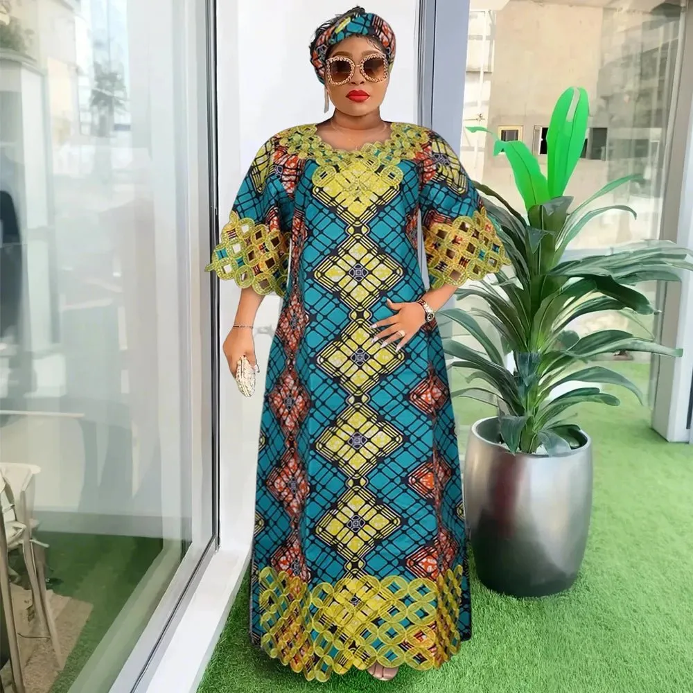 Plus Size African Dresses for Women: Dashiki, Ankara, Bazin Riche Wax Designs & Wedding Party Dresses with Headscarf