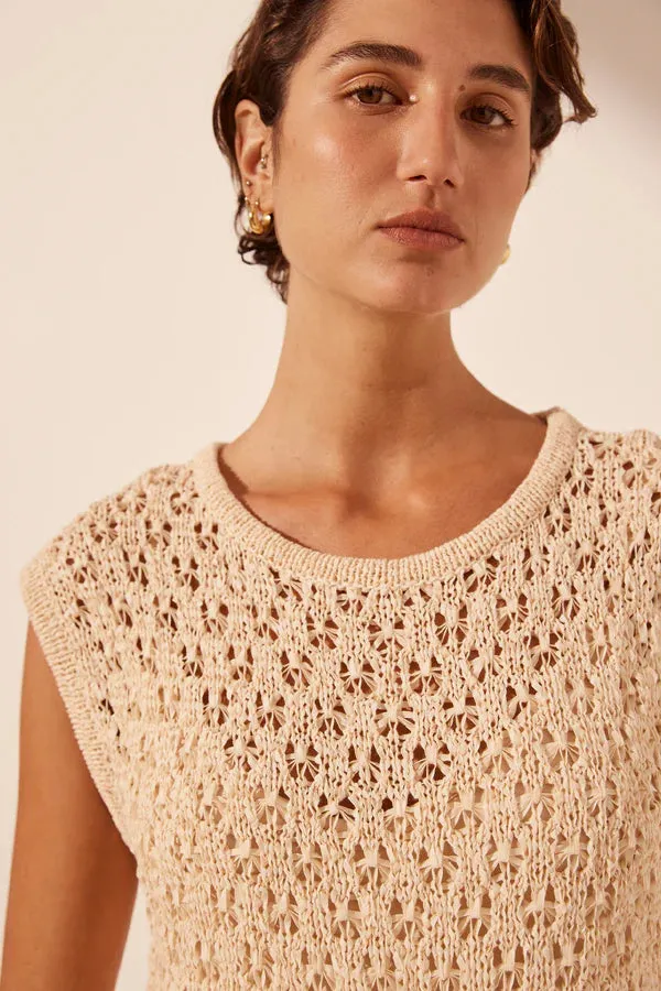 Shona Joy Emilio Round Neck Maxi Dress - Oat