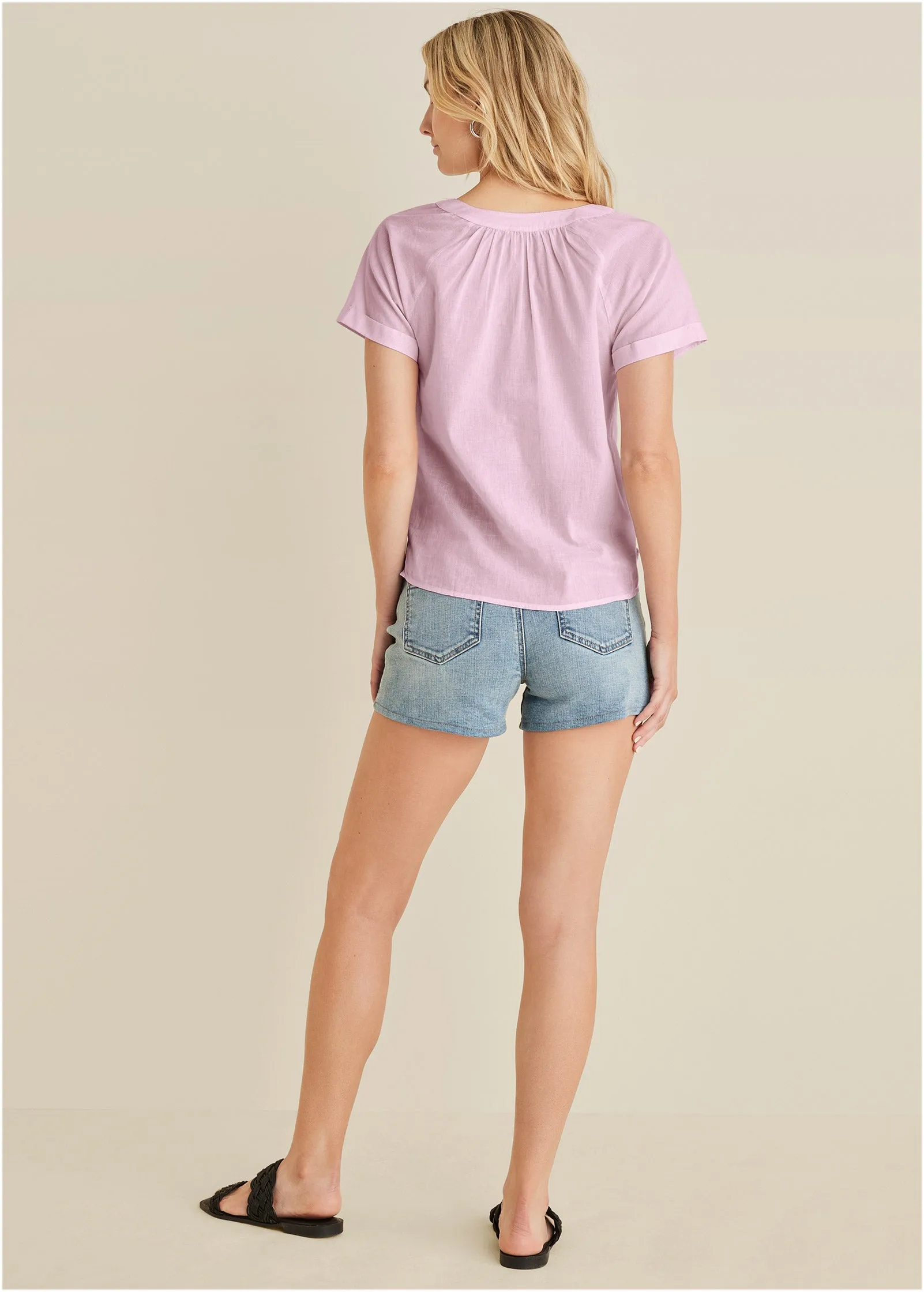Short Sleeve Blouse - Lilac