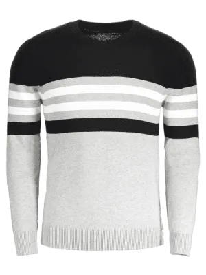 Trendy Crew Neck Striped Sweater